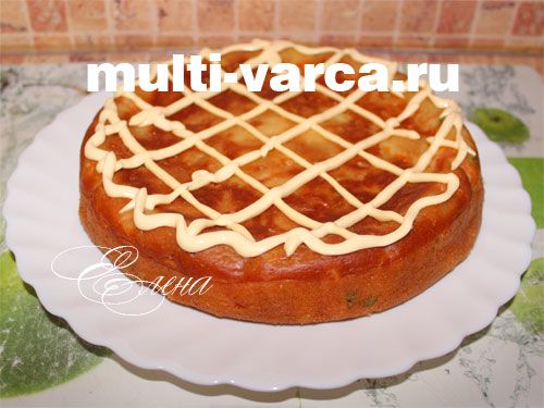 Цибулевий пиріг із яйцями та ковбасою в мультиварці. Крок дванадцятий